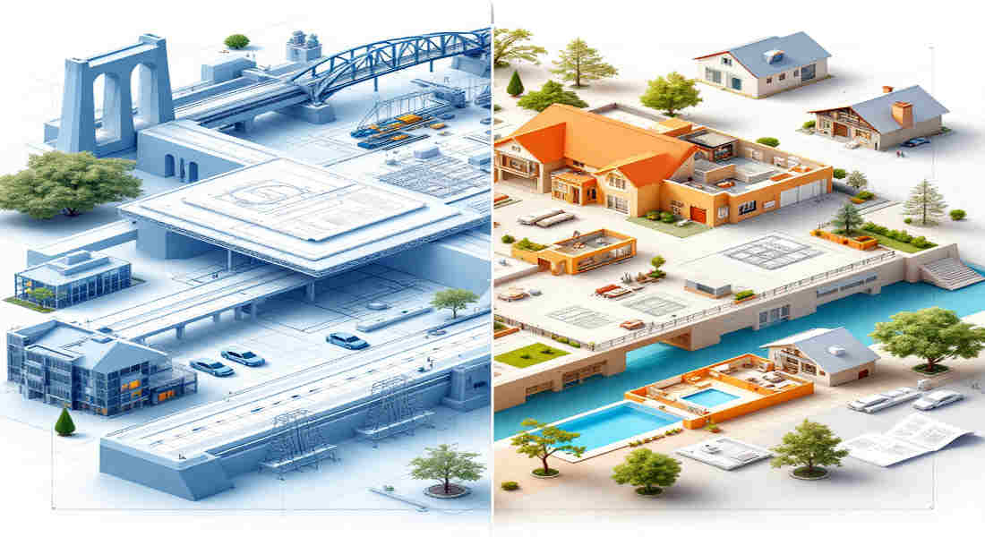 what is the difference between civil and home architectural engineering