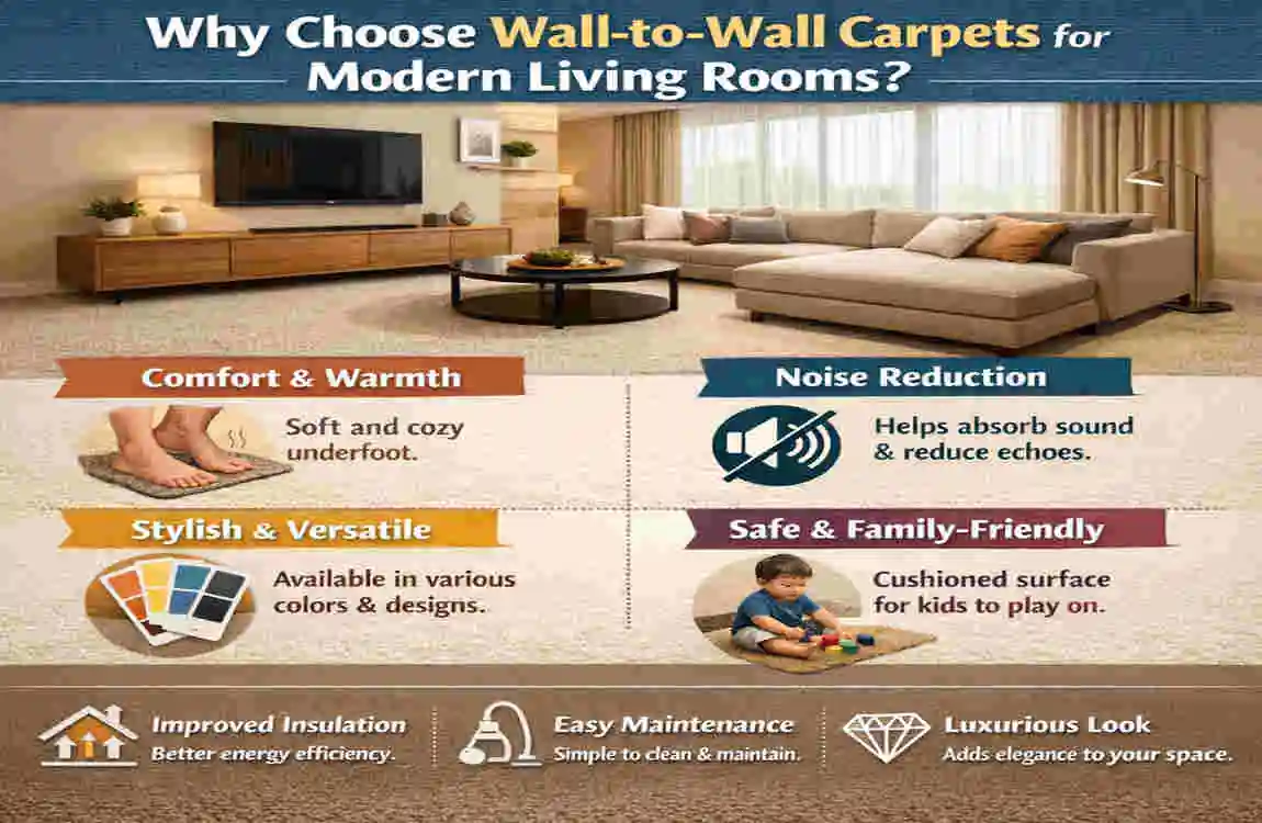 House Living Room Ideas: Stylish Wall-to-Wall Carpet