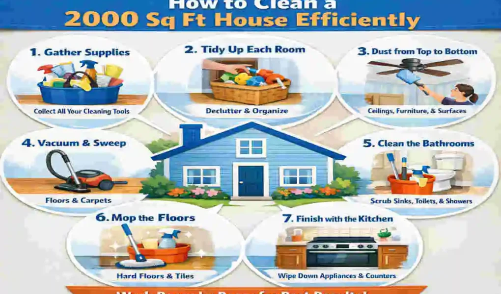 How to Clean a 2000 Sq Ft House