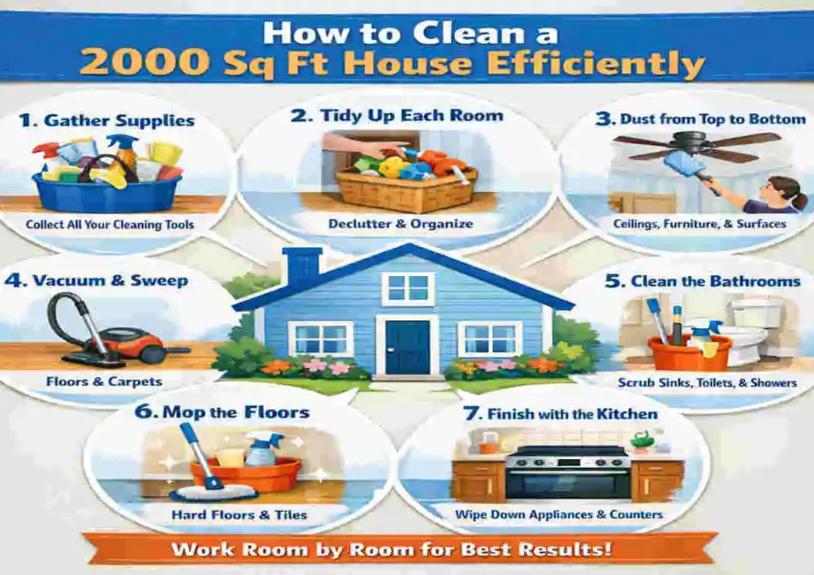 How to Clean a 2000 Sq Ft House