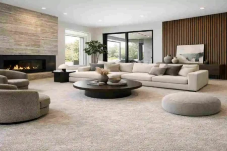House Living Room Ideas: Stylish Wall-to-Wall Carpet