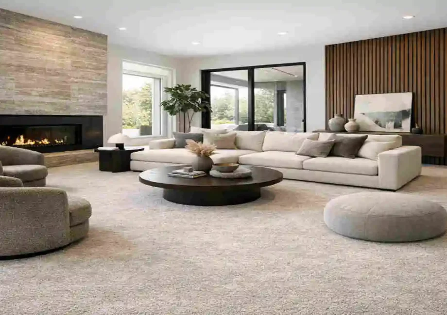 House Living Room Ideas: Stylish Wall-to-Wall Carpet