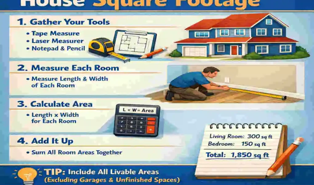 how to calculate sqft of a house