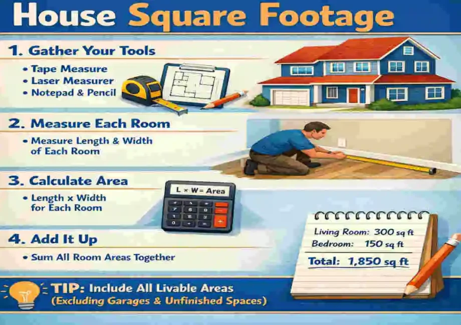 how to calculate sqft of a house