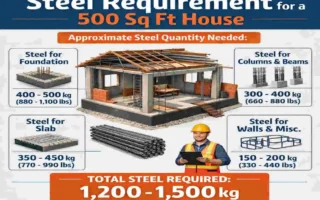 how much steel required for 500 sq ft house