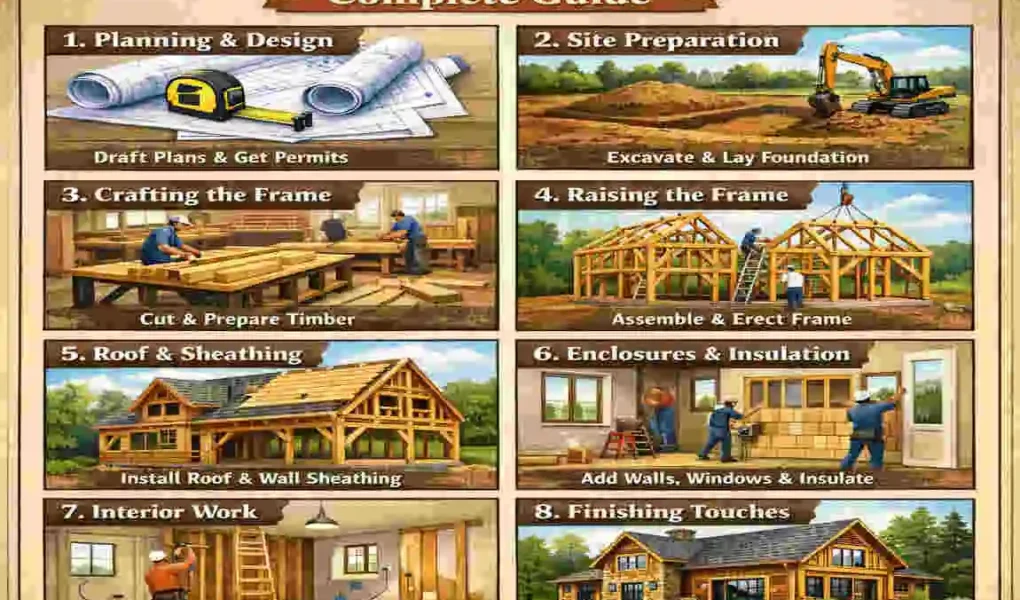 how to build timber frame house