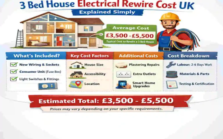 how much does it cost to rewire a 3 bed house uk