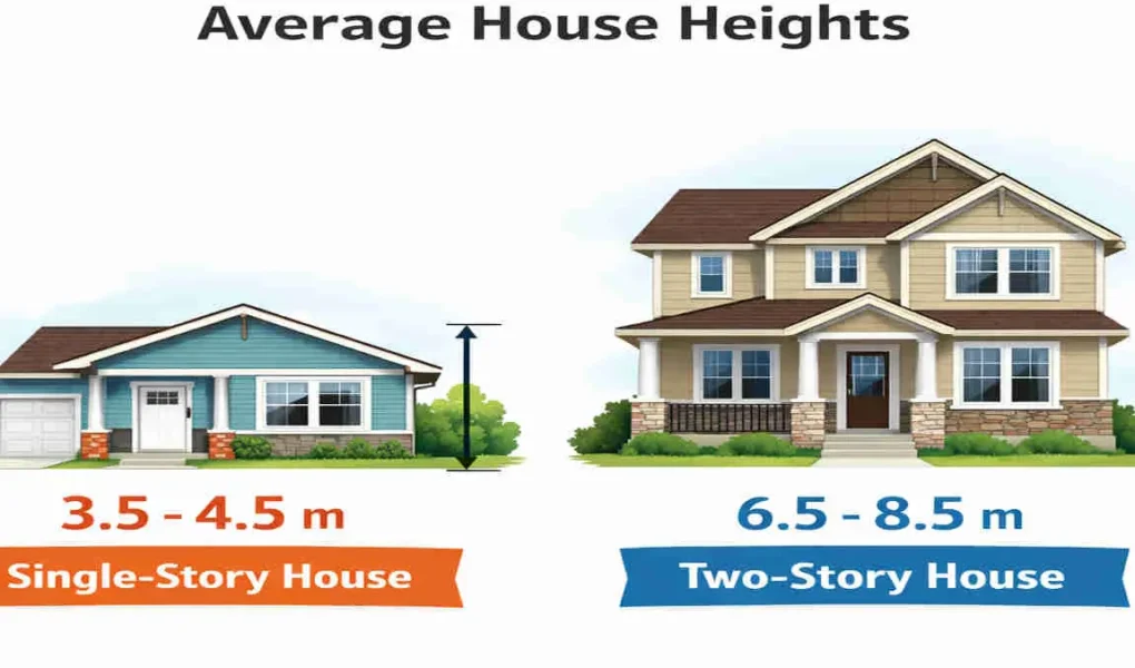 how high is a house in metres