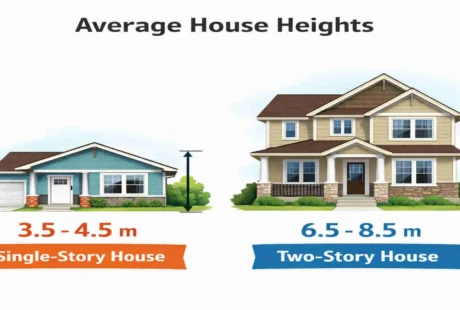 how high is a house in metres
