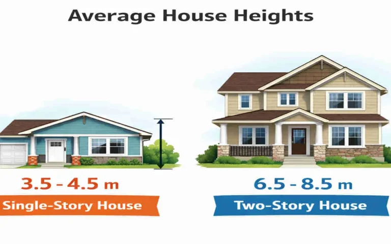 how high is a house in metres