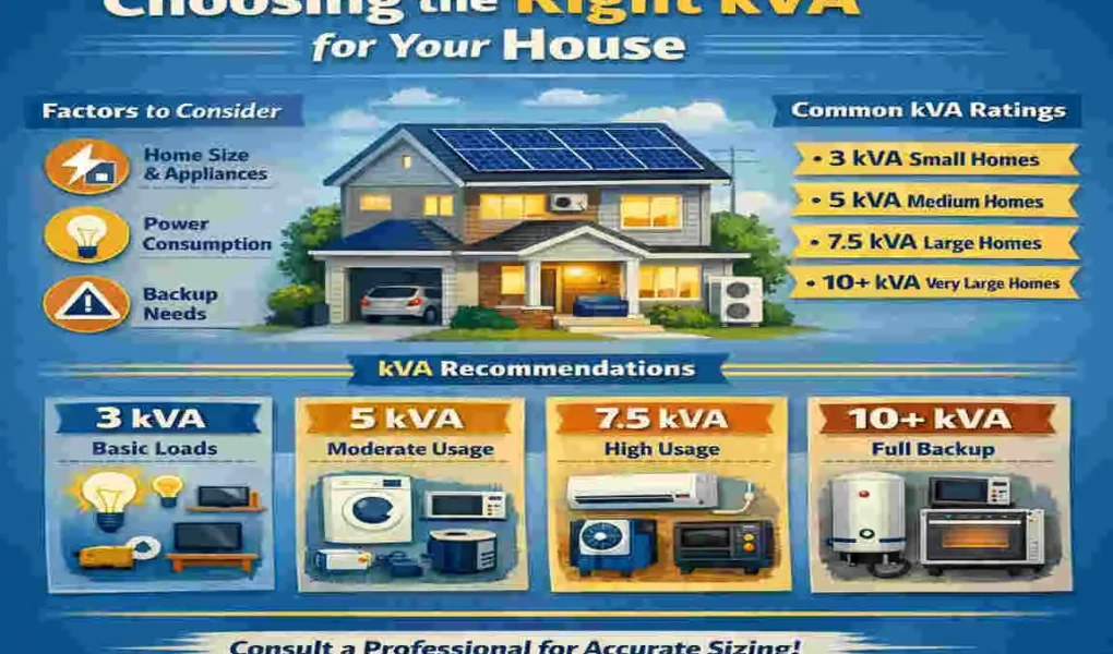 how much kva is required for a house