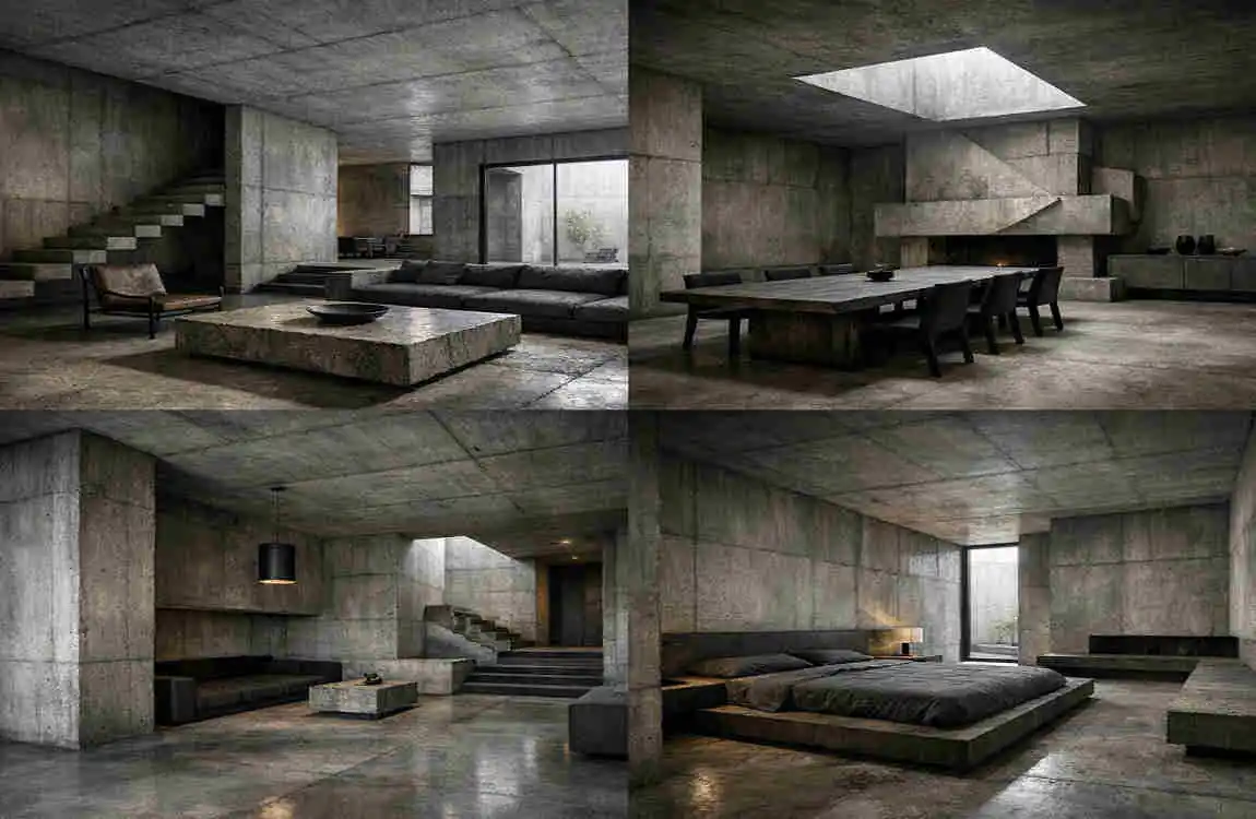 Brutalist Architecture Interior 