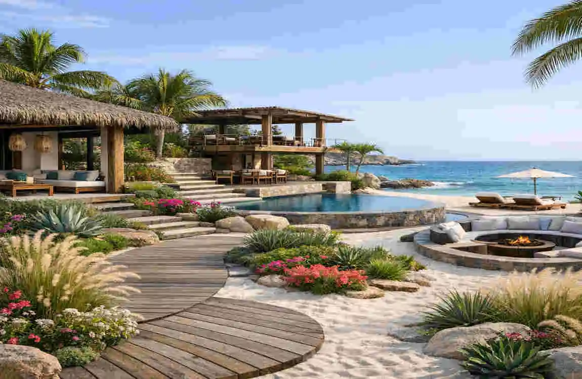 house in a beach garden architecture