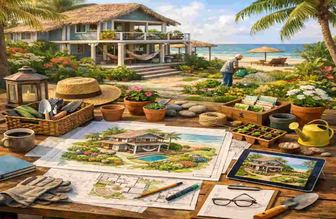 house in a beach garden architecture