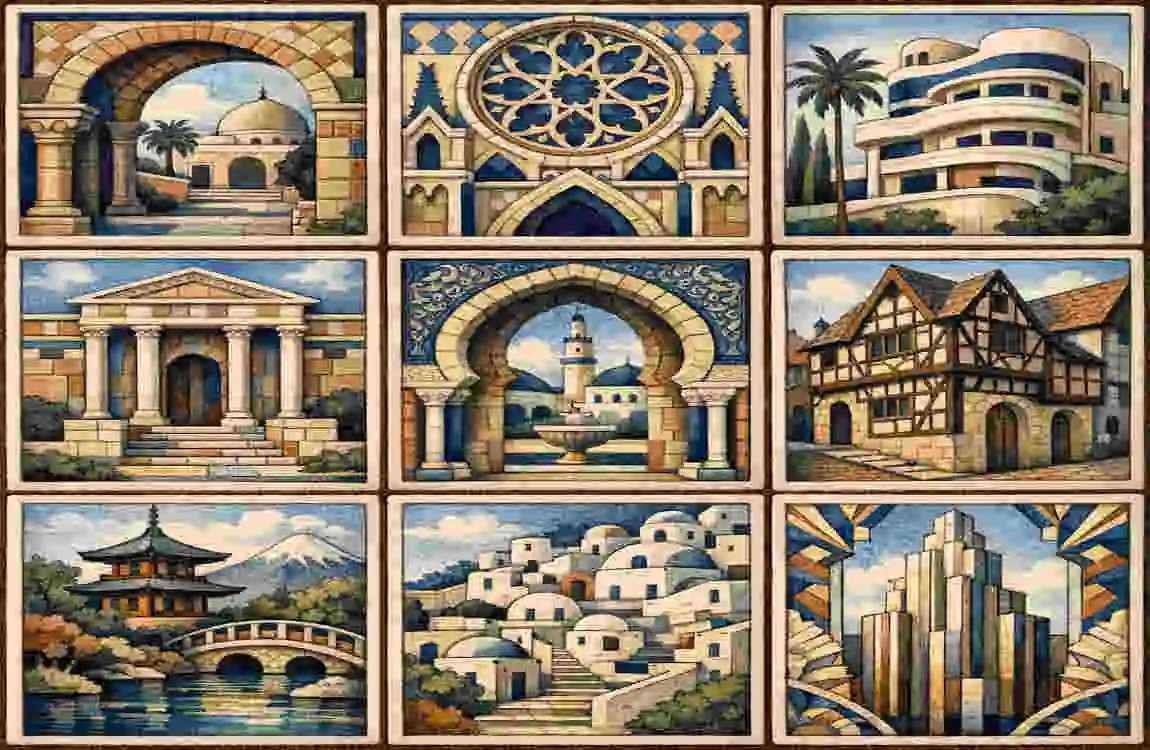 architecture tile block